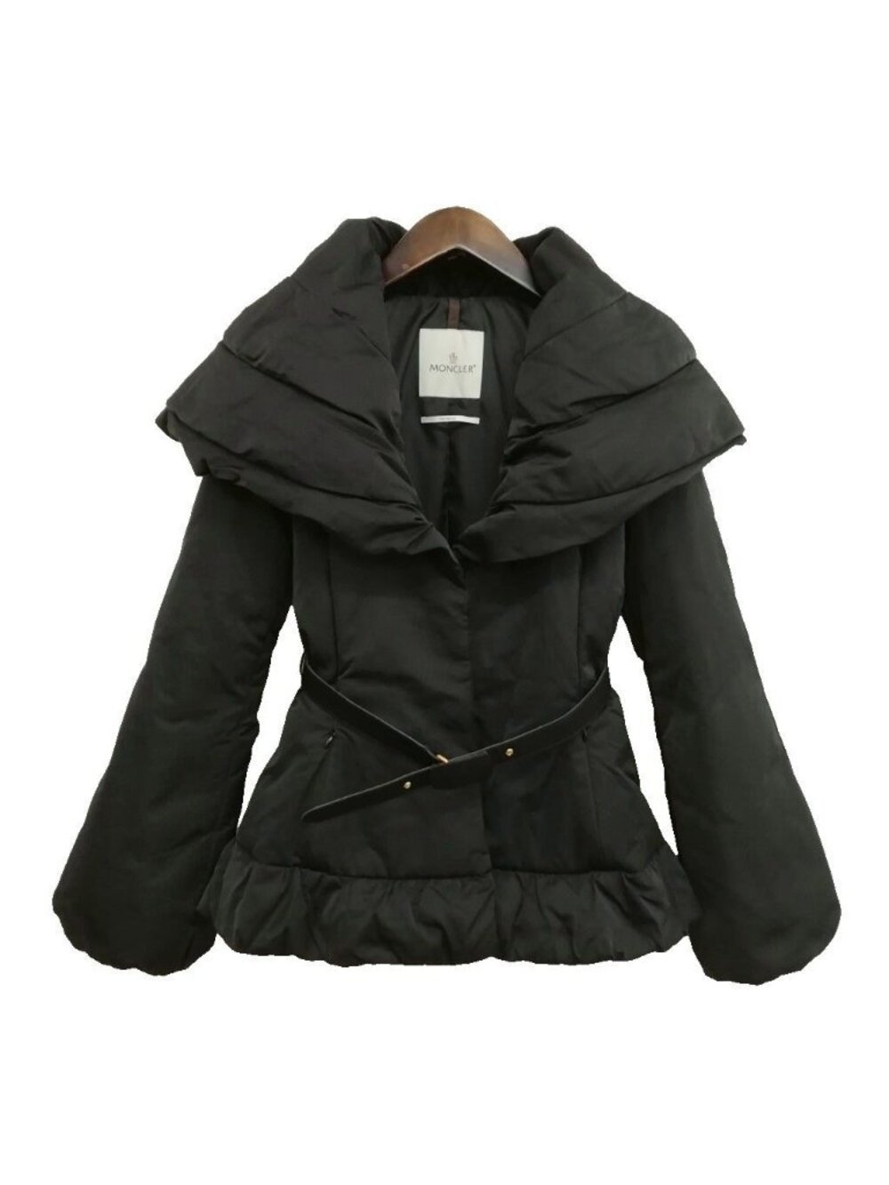 Moncler Premiere Down Coat Shawl Color with Belt Black 1
